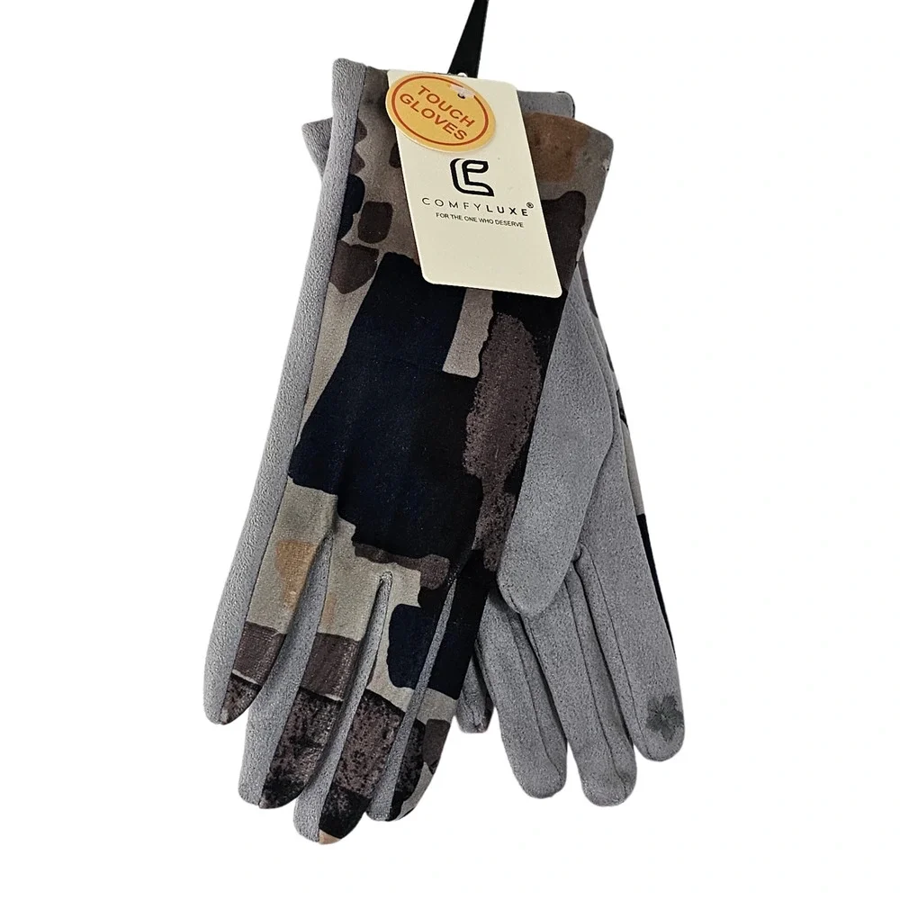 NWT Smart Touch Abstract print neurtra gloves artsy modern glam modern
